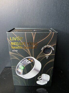 LIVV Smart Ring Health Tracker Silver Size 7 Fitness Sleep Monitor NEW